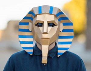 Tut Mask, Pharaoh Mask | DIY Paper Mask, Printable Template, Papercraft, 3D Mask, Polygon, Low Poly, Geometric, Costume, Pattern - Etsy