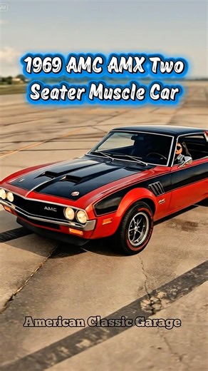 1969 AMC AMX Two-Seater Muscle Car#AMCAMX #1969AMX #AMC #MuscleCar #AmericanMuscle #rarecars