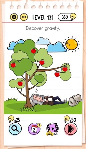 Brain Test Level 131 Discover Gravity 🍎 Solution & Walkthrough #Shorts