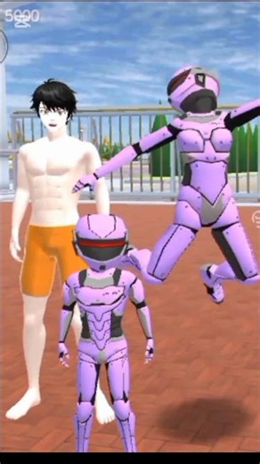 Same color Robot turn to swimsuit and white face 😭😈😭🤣 Sakura #sakuraschoolsimulator #comedysong