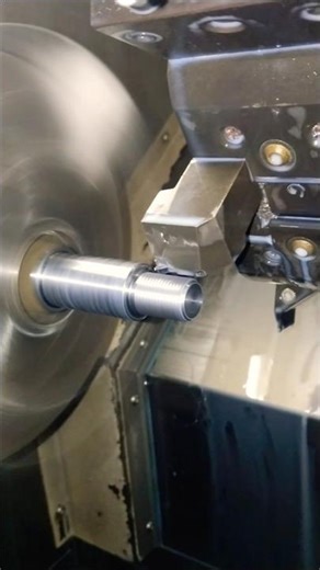 hex pin thread | cutting by cnc turning machine #cnc #cncmachine #shorts