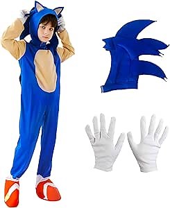 Cartoon Hedgehog Jumpsuit Kids Halloween Costumes for Girls Boys Pretend Play Cosplay Bodysuit Christmas Carnival Party (S)