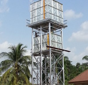 [Hot Item] Elevated Steel Galvanized Water Tank with Steel Tower