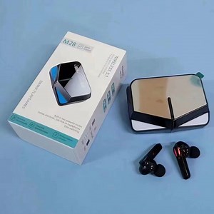 [Hot Item] M28 Earbuds Low Latency Tws Wireless Headphone with Mic Bass Audio Sound Headsets Waterproof LED Tws M28 Gaming Earphones