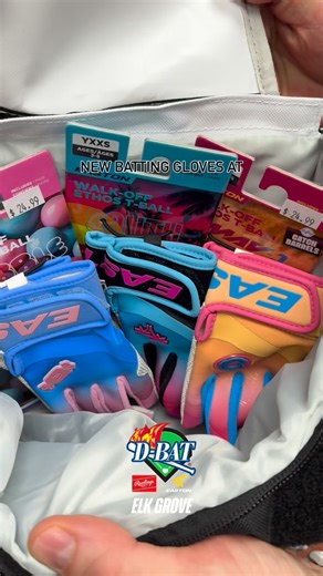 D-BAT Elk Grove on Instagram: "NEW MERCH ALERT 🚨 Elevate your game with Easton's new arrivals! Walk-Off MAV-1, Bubble Gum, and South Beach batting gloves are here in youth and adult sizes. Don't miss D-BAT Demo Night this Saturday from 3-8PM for our exclusive deal - 20% off all bats! Disclaimer: no cats were secretly hiding in our facility for the making of this reel 😉 #baseball #baseballbattinggloves #elkgrove #sacramento #galt"