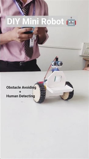 Smart Robot That Avoids Obstacles & Detects Humans 😱 #robotics #arduino