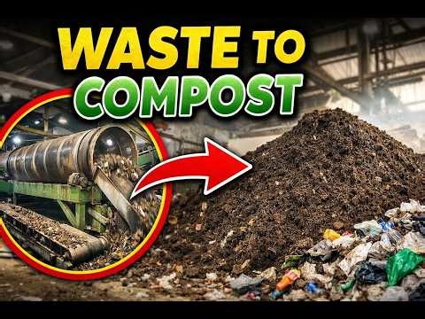 Watch This Machine Turn Waste into Compost! (Rotary Screen Process)