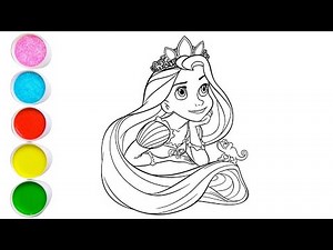 Cute Princess Belle Drawing for kids, Painting & Coloring for kids, Toddlers | Let's Draw Together