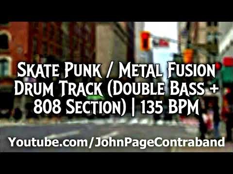 Skate Punk Metal Rap Fusion 808 Drum Track 135 BPM Free Beat