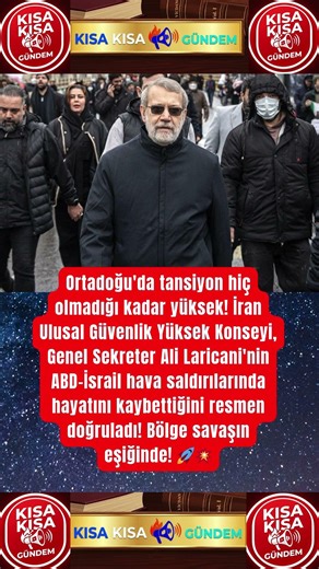 ⚡ İRAN'DA DEPREM ETKİSİ! 🚩 ALİ LARİCANİ VE ÜST DÜZEY KOMUTANLAR ÖLDÜRÜLDÜ!