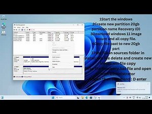 How to create windows 11 Recovery partition