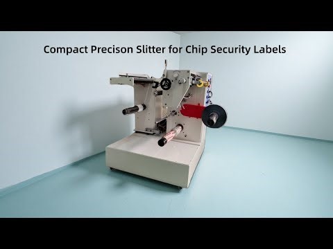 Compact Precision Slitter for Chip Security Labels | Dual Counting & Ultrasonic Web Guide