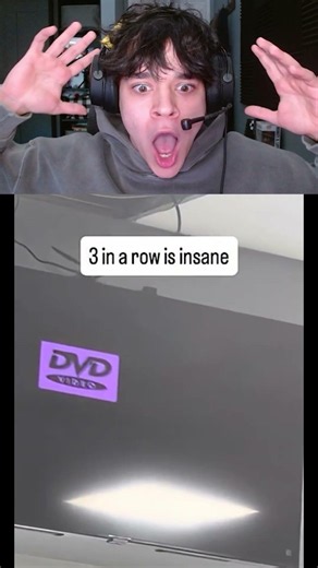 DVD logo hit the corner THREE times in a row #shorts #funny