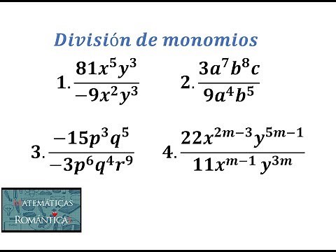 División de monomios | Con exponentes literales