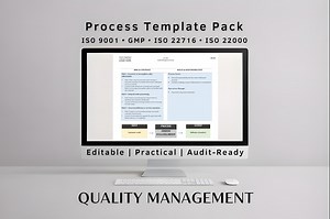QMS Process Template Pack | ISO 9001 & GMP Systems | Editable Quality Management Templates - Etsy UK
