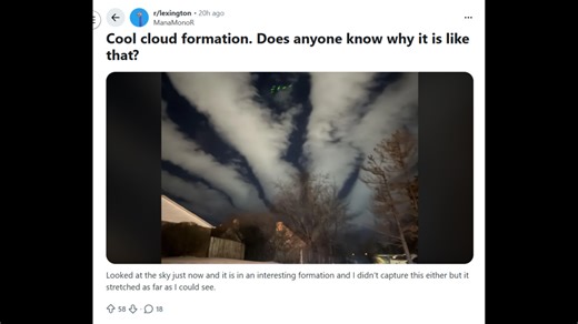 What were those strange, ‘street’ clouds were spotted over Lexington?