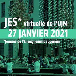 La Journée de l’Enseignement Supérieur de l'Université Jean Monnet Saint-Étienne aura lieu cette année en version 100% virtuelle ! Le 27 janvier, venez découvrir l'Université et ses formations de façon immersive et interactive, et poser vos questions en échangeant avec les équipes pédagogiques. Nous vous attendons nombreux ! | Université Jean Monnet Saint-Étienne