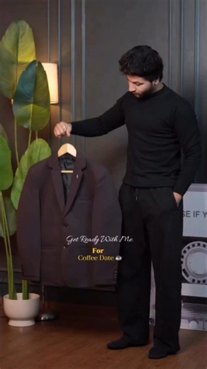 GRWM for Coffee Date ✨ Black Blazer #mensfashion #ootd #outfit #fashion #blazer
