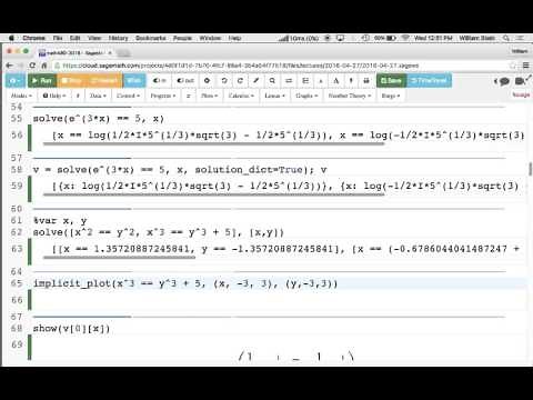 2016-04-27: Symbolic Calculus using SageMath (part 2 of 3)