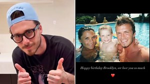 Beckhams offer olive branch on Brooklyn's 27th birthday