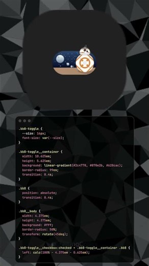 Star Wars Toggle Effect in Pure CSS #webdevelopment #coding #animation
