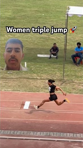 women’s triple jump attempt at a track event.