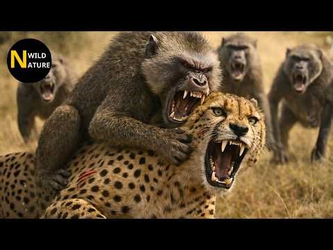 Baboon vs Cheetah – The Moment Speed Fails Against Pure Aggression | Animal Fights