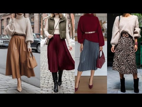 Elegant and very wearable MIDI skirt outfits for winter
