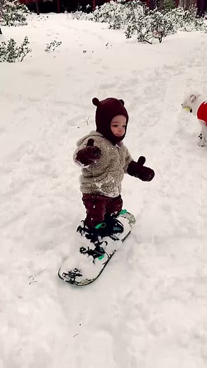 Baby's First Snowboarding Experience in Tahoe