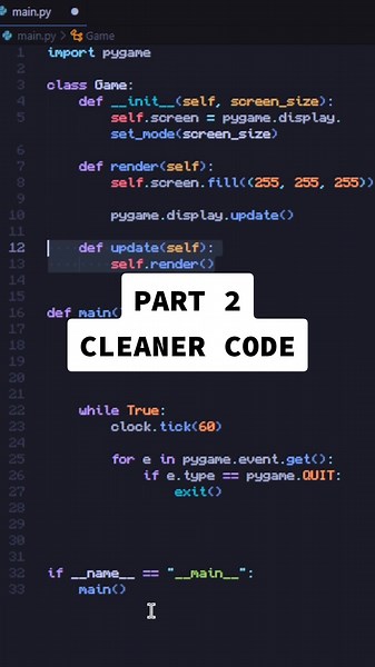 Writing more organized code! #pygame #python #programming #tutorial #gamedev #vscode #indiegames