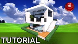 Minecraft Tutorial: Beautiful Modern House - With Pool ( Quartz ) Minecraft Map