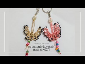 How to make a butterfly keychain macrame DIY by Thaohandmade