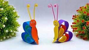 2.6M views · 55K reactions | Making multicolored paper butterfly - Handmade paper toy making tutorial - Art and craft ideas #Crafts #PaperArts #PaperToy | Mr. Creator | Facebook