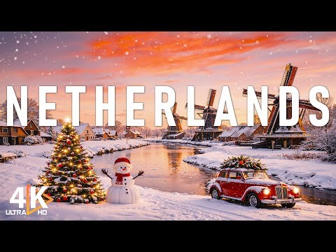 Netherlands Winter 4K ❄️ Snowy Canals, Charming Dutch Villages & Peaceful European Winter
