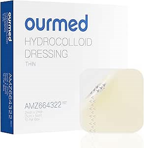 Hydrocolloid Bandages 2" x 2", 10 Pack Wound Dressing with Self-Adhesive, Fast Healing Patch for Bed Sore, Burn, Blister, Acne Care, Superficial Wound