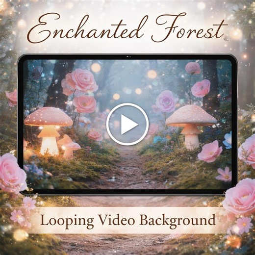 Fairy Forest Mushroom Loop Animation | Cozy Nature Background, Seamless Forest Video | Animated Screen for Ambience - Etsy