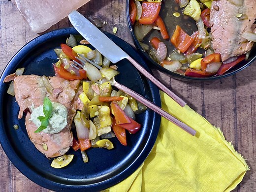 Using a Himalayan Salt Block to Cook Salmon (with recipe)