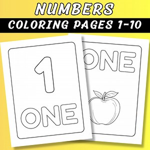 Numbers Coloring Pages: Preschool, Kindergarten, Homeschool (PDF Download) - Etsy