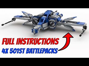 (TUTORIAL) ARC-170 4x 501st Battlepack Alternate Build Full Instructions! LEGO Star Wars 75280 MOC