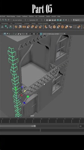 Model a stylize 3d House in Maya | Part 05|Timelapse #autodesk #maya #3dmodeling #architecture
