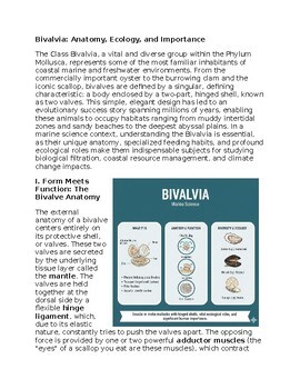 Bivalvia in Marine Sciences Sub-Plan Classwork Homework