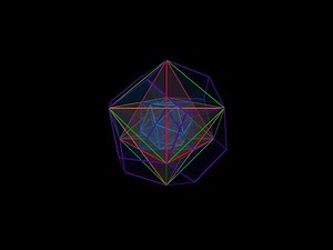 Metatron's cube - Three dimensional Metatron's cube rotating.