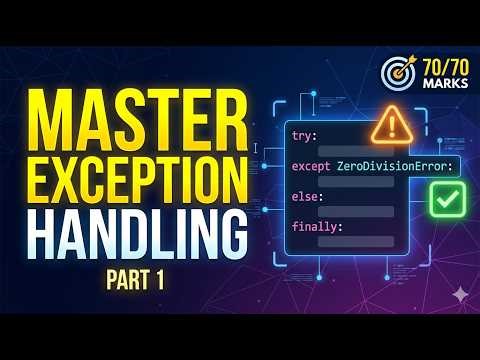 Exception Handling Class 12 Computer Science | Part 1: Theory + Error PYQs 🎯