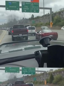 This Corvette driver probably wishes they hadn’t flipped off the pickup truck. Watch the video and see what happens. What’s your take? ( Find out more in comments 👇 ) | Jesus' Miracles