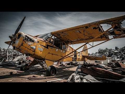 Abandoned Piper J 3 Cub Aircraft Found Rusting in Scrap Yard Fully Restored and Flying Again