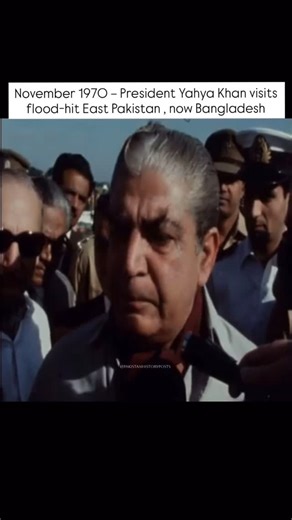 Pakistan History Posts on Instagram: "In November 1970, President General Agha Muhammad Yahya Khan visited East Pakistan to inspect the massive destruction caused by one of the deadliest cyclones in recorded history — the Bhola Cyclone. The disaster struck on 12 November 1970, killing an estimated 300,000 to 500,000 people, devastating coastal regions, and leaving millions homeless. Yahya Khan’s visit was meant to showcase government concern and supervision of relief operations. However, the slo