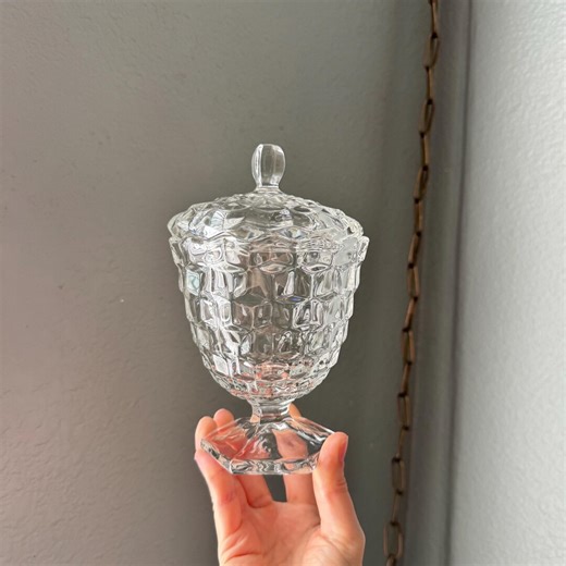 Antique Fostoria American Pressed Glass Candy Dish - Etsy