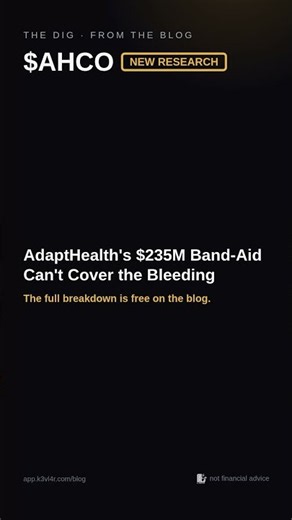 AdaptHealth's $235M Band-Aid Can't Cover the Bleeding (AHCO)