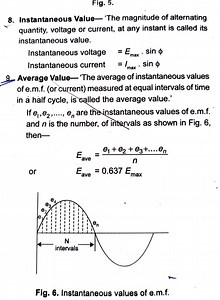 Instantaneous Value— 'The magnitude of alternating quantity, vo... | Filo