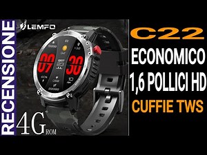 Lemfo C22 Smart Watch Men Bluetooth Call 1.6 Inch HD Screen 4G Memory Smartwatch Review